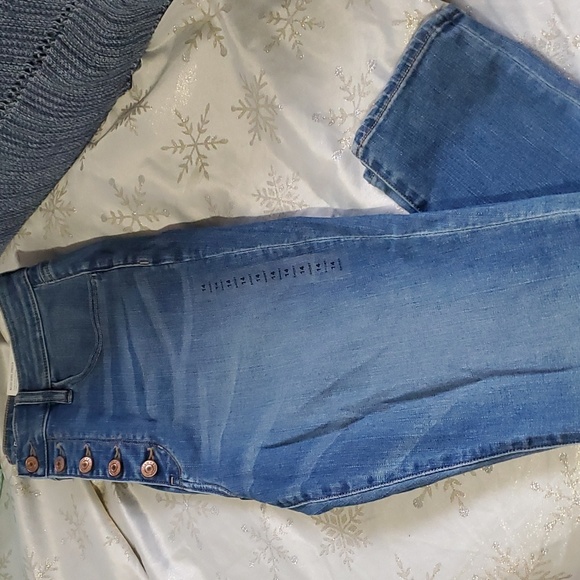 American Eagle Super Hi-Rise Jeggings Button Fly 14 Short - Picture 6 of 6